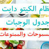 جدول المسموح والممنوع في الكيتو دايت